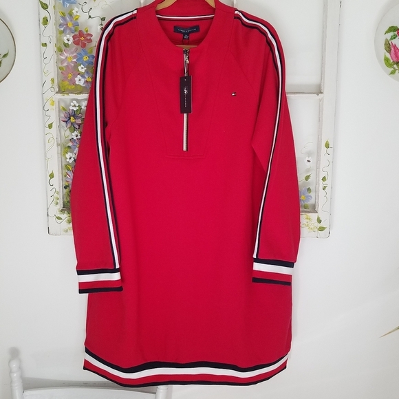 NWT Tommy Hilfiger Sneaker Dress Sweatshirt  Dress Red Size XXL - Picture 2 of 10